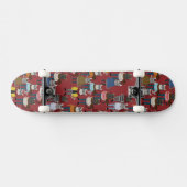 Skateboard Motif frais de chat de hippie (Horz)