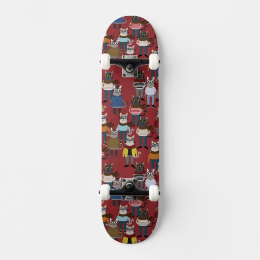 Skateboard Motif frais de chat de hippie (Recto)