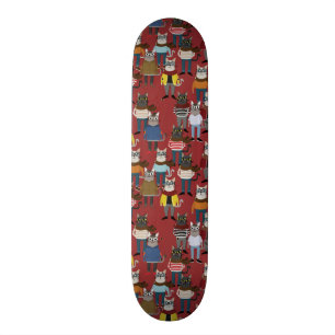 Skateboard Motif frais de chat de hippie