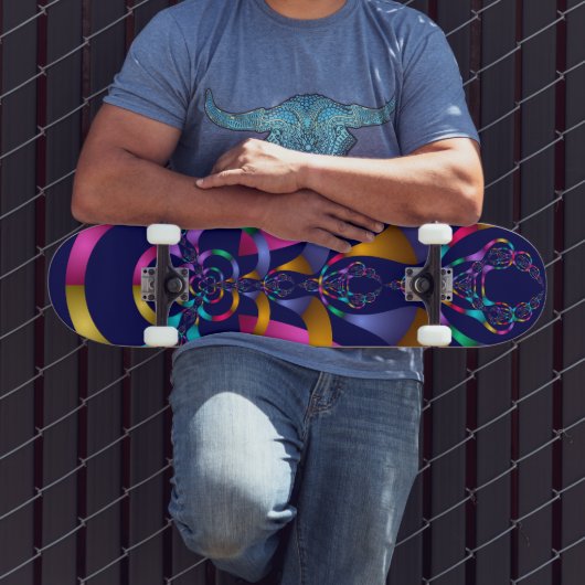Skateboard Motif géométrique Abstrait coloré (Extérieur 3)