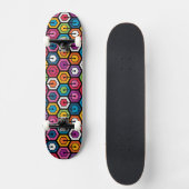 Skateboard Motif géométrique coloré avec des hexagones (Recto)