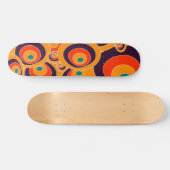 Skateboard Motif géométrique des cercles orange Abstraits (Horz)