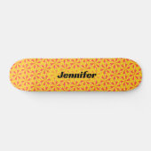 Skateboard Motif géométrique orange jaune gras (Horz)