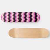 Skateboard motif girly zigzag fuchsia (Horz)