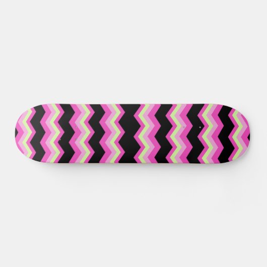 Skateboard motif girly zigzag fuchsia (Horz)