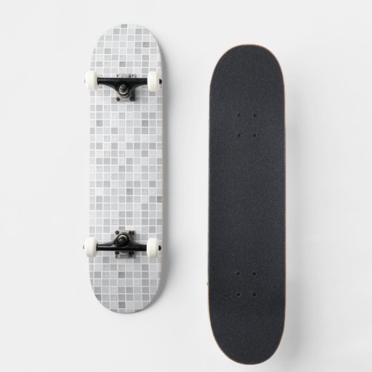 Skateboard Motif gris de tuiles (Recto)