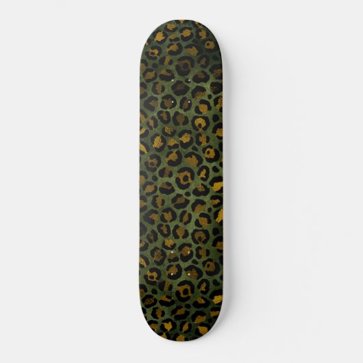 Skateboard Motif Guépard Jaune Vert Jungle Léopard (Recto)