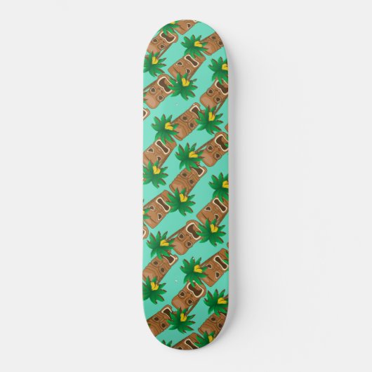 Skateboard Motif hawaïen de répétition de Tiki (Recto)
