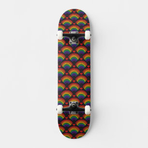 Skateboard Motif Hearts & Rainbows