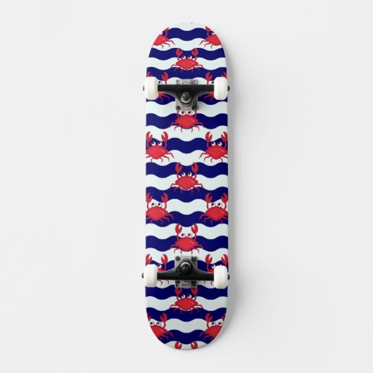 Skateboard Motif heureux de crabes (Recto)
