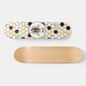 Skateboard Motif Hexagone Abstrait de la reine d'abeille (Horz)