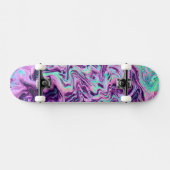 Skateboard Motif holographique Abstrait d'irruption violette (Horz)