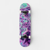 Skateboard Motif holographique Abstrait d'irruption violette (Recto)