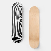Skateboard Motif Imprimé Zèbre Noir et Blanc Audacieux (Recto)