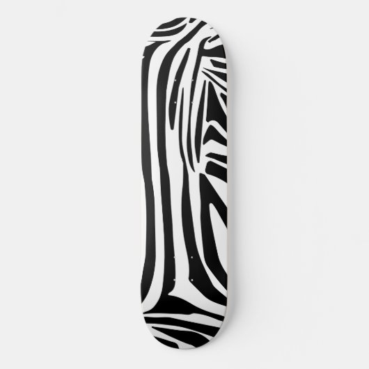 Skateboard Motif Imprimé Zèbre Noir et Blanc Audacieux (Recto)
