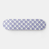 Skateboard Motif indigo bleu foncé rayé sur blanc (Horz)