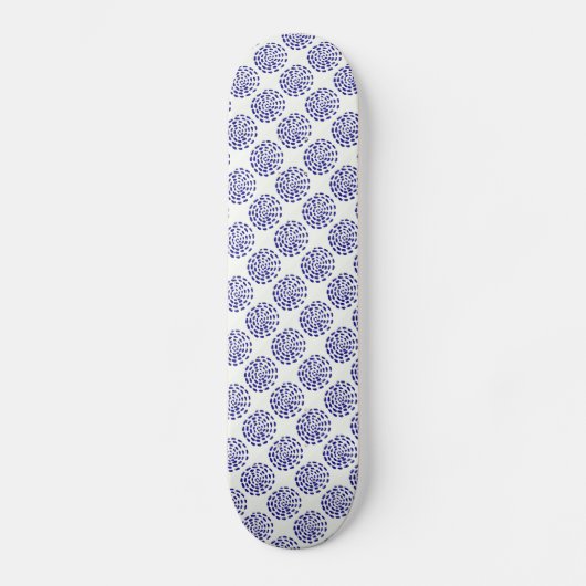 Skateboard Motif indigo bleu foncé rayé sur blanc (Recto)