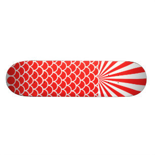 Skateboard Motif inspiré par Japonais rouge de Soleil Levant