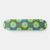 Skateboard Motif kaléidoscopique Art Abstrait moderne coloré (Horz)