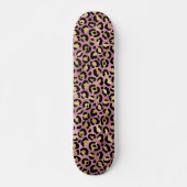 Skateboard Motif Léopard Or Rose (Devant)