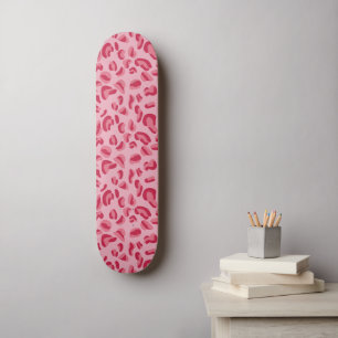 Skateboard Motif léopard rose