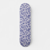 Skateboard Motif Léopard Violet Lavande Numérique (Devant)