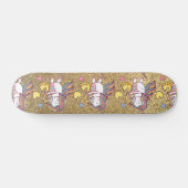 Skateboard Motif licorne paillettes dorées (Horz)