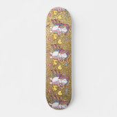 Skateboard Motif licorne paillettes dorées (Devant)