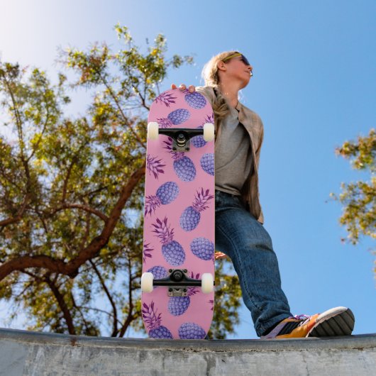 Skateboard Motif Lilac & Ananas rose (Extérieur 1)