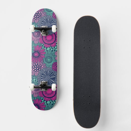 Skateboard Motif lumineux élégant des fleurs magnifiques (Recto)