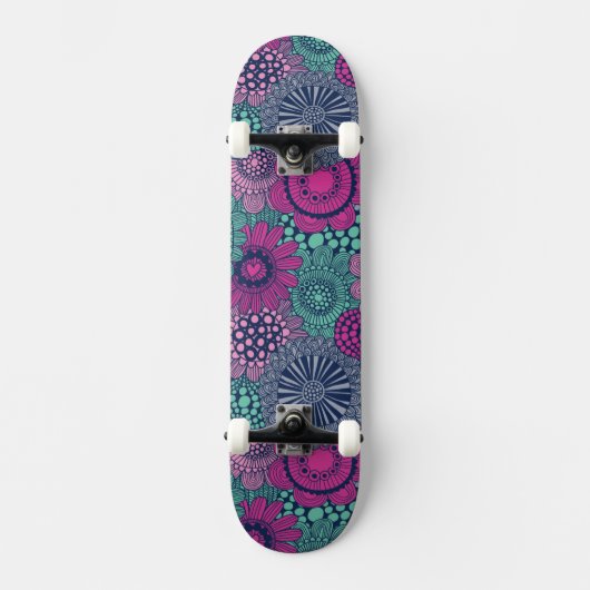 Skateboard Motif lumineux élégant des fleurs magnifiques (Recto)
