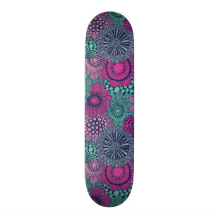 Skateboard Motif lumineux élégant des fleurs magnifiques