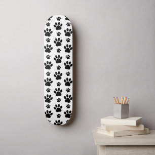 Skateboard Motif mâle, pattes de chien, Empreintes de pattes,