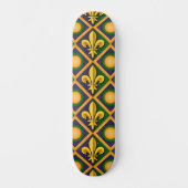 Skateboard Motif mardi à la fleur de lis dorée (Recto)