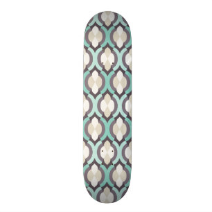 Skateboard Motif marocain de turquoise