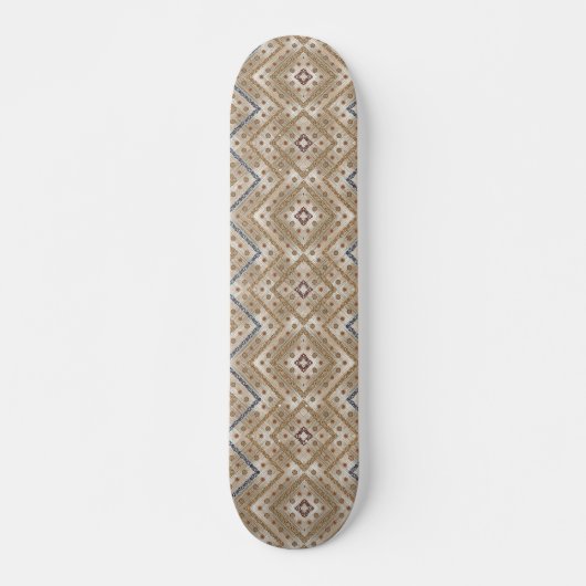 Skateboard motif marron et bleu sur un arrière - plan blanc (Devant)