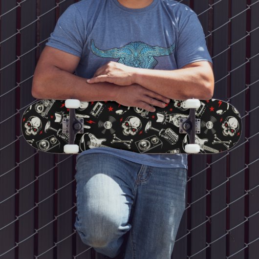 Skateboard Motif métallique lourd rétro (Extérieur 3)