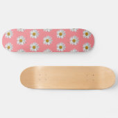 Skateboard Motif mignon blanc marguerite rose (Horz)