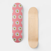 Skateboard Motif mignon blanc marguerite rose (Recto)