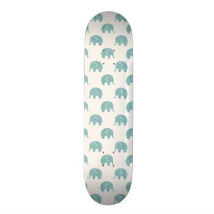 Skateboard Motif mignon turquoise d'éléphant