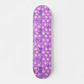 Skateboard Motif mignon violet Fleur (Devant)