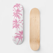 Skateboard Motif moderne de palmier d'aquarelle rose (Recto)