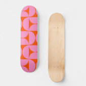 Skateboard Motif Moderne Du Milieu Du Siècle Préppant Rose Et (Recto)