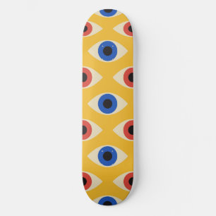 Skateboard Motif Moderne Géométrique Abstrait du Mauvais Œil
