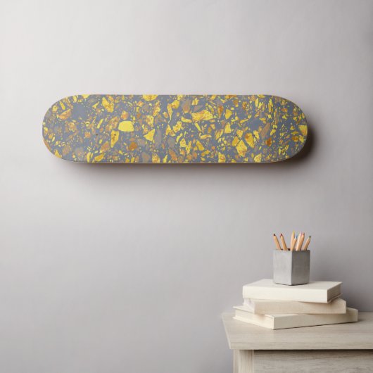 Skateboard Motif moderne Gold Terrazzo (Art mural (Horz))