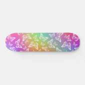 Skateboard Motif Motif arc-en-ciel et papillon blanc (Horz)