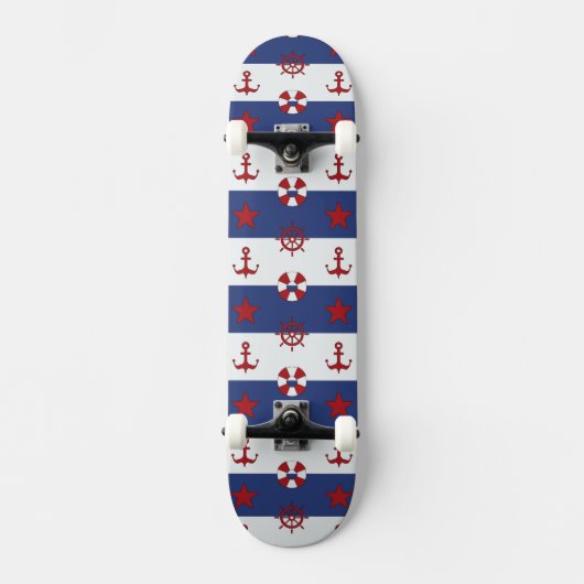 Skateboard Motif nautique de bannière étoilée (Recto)