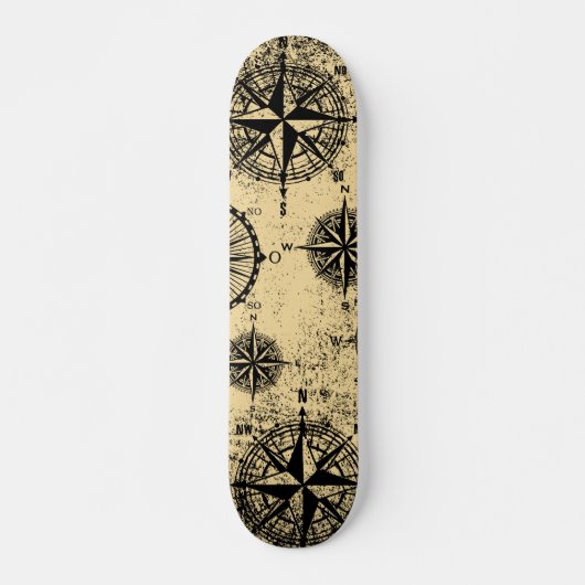 Skateboard Motif nautique vintage (Devant)