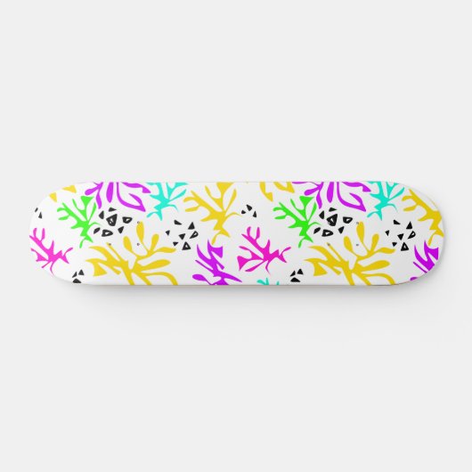 Skateboard motif néon multicolore Abstrait (Horz)