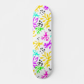 Skateboard motif néon multicolore Abstrait (Devant)